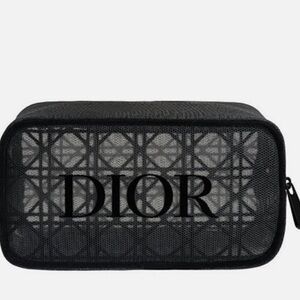 Dior Black Mesh Pouch NIB Dior Cosmetic Case